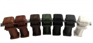 Держатель проводника 8 мм, высота 36 мм, (пластик белый, серый, светло-коричневый, чёрный, зелёный, коричневый, красный)