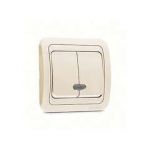 Выключатель 2-кл. СП Mimoza 10А IP20 с подсветкой крем./крем. Makel 25023 Выключатель 2-кл. СП Mimoza 10А IP20 с подсветкой крем./крем. Makel 25023