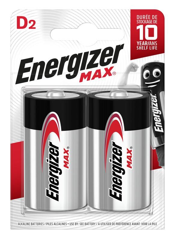 Элемент питания алкалиновый MAX LR20/373 BL2 (2/12/24) (блист.2шт) Energizer E302306800