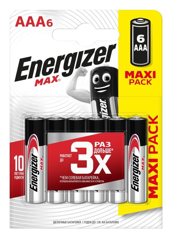 Элемент питания алкалиновый MAX LR03/286 BL6 (блист.6шт) Energizer E301532701