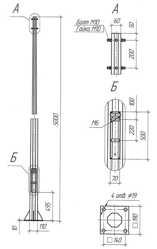 Опора ОГКф-5 (3мм 60/110 фл.190х10 мц. 140 отв. 19х4) гор. оцинк. UMECON МК 90056