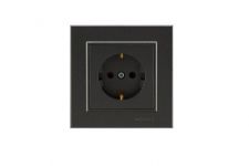 Розетка 1-м СП Karea 16А IP20 с/з дым. металлик Makel 56050028 Розетка 1-м СП Karea 16А IP20 с/з дым. металлик Makel 56050028