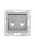 Розетка компьютерная + телефонная 2-м СП Vesna механизм платина LEZARD 742-3588-143 Розетка компьютерная + телефонная 2-м СП Vesna механизм платина LEZARD 742-3588-143