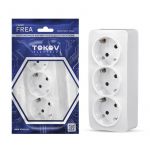Розетка 3-м ОП Frea 16А IP20 250В с заземл. АБС-пластик бел. TOKOV ELECTRIC TKE-FR-R3Z-C01 Розетка 3-м ОП Frea 16А IP20 250В с заземл. АБС-пластик бел. TOKOV ELECTRIC TKE-FR-R3Z-C01
