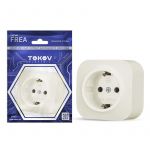 Розетка 1-м ОП Frea 16А IP20 250В с заземл. АБС-пластик беж. TOKOV ELECTRIC TKE-FR-R1Z-C02 Розетка 1-м ОП Frea 16А IP20 250В с заземл. АБС-пластик беж. TOKOV ELECTRIC TKE-FR-R1Z-C02