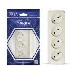 Розетка 4-м ОП Frea 16А IP20 250В без заземл. АБС-пластик беж. TOKOV ELECTRIC TKE-FR-R4-C02 Розетка 4-м ОП Frea 16А IP20 250В без заземл. АБС-пластик беж. TOKOV ELECTRIC TKE-FR-R4-C02