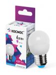 Лампа светодиодная 6.5Вт шар 6500К холод. бел. E27 220В КОСМОС LkecLED6.5wGL45E2765 Лампа светодиодная 6.5Вт шар 6500К холод. бел. E27 220В КОСМОС LkecLED6.5wGL45E2765