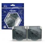 Розетка 2-м ОП Nix 16А IP54 250В с заземл. с прозр. крышкой сер. TOKOV ELECTRIC TKE-NX-R2Z-C06T-IP54 Розетка 2-м ОП Nix 16А IP54 250В с заземл. с прозр. крышкой сер. TOKOV ELECTRIC TKE-NX-R2Z-C06T-IP54