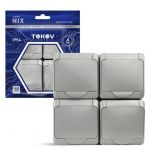 Розетка 4-м ОП Nix 16А IP54 250В с заземл. с крышкой сер. TOKOV ELECTRIC TKE-NX-R4Z-C06-IP54 Розетка 4-м ОП Nix 16А IP54 250В с заземл. с крышкой сер. TOKOV ELECTRIC TKE-NX-R4Z-C06-IP54
