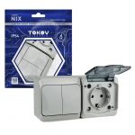Блок ОП Nix (розетка 16А 250В с заземл. + 2-кл. выкл. 10А) IP54 сер. TOKOV ELECTRIC TKE-NX-V2RZ-C06T-IP54 Блок ОП Nix (розетка 16А 250В с заземл. + 2-кл. выкл. 10А) IP54 сер. TOKOV ELECTRIC TKE-NX-V2RZ-C06T-IP54