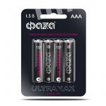Элемент питания алкалиновый AAA/LR03 1.5В Ultra Max LR03UM-B4 BL-4 (уп.4шт) ФАZА 5043084 Элемент питания алкалиновый AAA/LR03 1.5В Ultra Max LR03UM-B4 BL-4 (уп.4шт) ФАZА 5043084