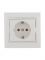 Розетка 1-м СП Mira 16А IP20 с заземл. защ. шторки с бел. вставкой керамика бел. LEZARD 701-0202-124