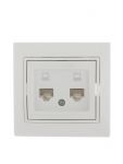 Розетка компьютерная 2-м СП Mira RJ45 бел./бел. LEZARD 701-0202-141 Розетка компьютерная 2-м СП Mira RJ45 бел./бел. LEZARD 701-0202-141