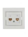Розетка компьютерная + телефонная 2-м СП Mira RJ45 + RJ11 бел./бел. LEZARD 701-0202-143 Розетка компьютерная + телефонная 2-м СП Mira RJ45 + RJ11 бел./бел. LEZARD 701-0202-143