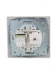 Розетка компьютерная + телефонная 2-м СП Mira RJ45 + RJ11 сер. метал. LEZARD 701-1010-143 Розетка компьютерная + телефонная 2-м СП Mira RJ45 + RJ11 сер. метал. LEZARD 701-1010-143