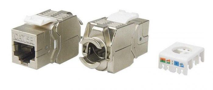 Вставка Keystone Jack RJ45 (8P8C) кат.5E экранир. KJ8-8P8C-C5e-180-TLS-SH-F-WH 180град. Toolless бел. Hyperline 426191