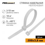 Хомут кабельный 3.6х200 нейл. бел. (уп.100шт) PROCONNECT 57-0200 Хомут кабельный 3.6х200 нейл. бел. (уп.100шт) PROCONNECT 57-0200
