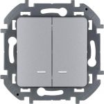 Выключатель 2-кл. Inspiria 10А IP20 250В 10AX с подсветкой/индикацией механизм алюм. Leg 673632 Выключатель 2-кл. Inspiria 10А IP20 250В 10AX с подсветкой/индикацией механизм алюм. Leg 673632