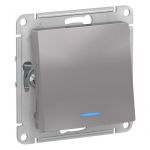 Переключатель проходной 1-кл. СП AtlasDesign 10А IP20 (сх. 6а) 10AX с подсветкой механизм алюм. SE ATN000363 Переключатель проходной 1-кл. СП AtlasDesign 10А IP20 (сх. 6а) 10AX с подсветкой механизм алюм. SE ATN000363