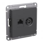 Розетка компьютерная + телевизионная 2-м AtlasDesign RJ45 кат.5E базальт SE ATN001489 Розетка компьютерная + телевизионная 2-м AtlasDesign RJ45 кат.5E базальт SE ATN001489