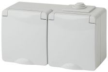 Розетка 2-м ОП Эра Эксперт 11-2603-03 16А IP65 горизонт. 250В 2х2P+E сер. Эра Б0035991 Розетка 2-м ОП Эра Эксперт 11-2603-03 16А IP65 горизонт. 250В 2х2P+E сер. Эра Б0035991