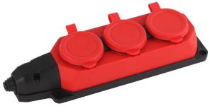 Колодка удлинителя 3-м с заземл. 16А IP44 K-3e-RED-IP44 каучук красн. Эра Б0044552 Колодка удлинителя 3-м с заземл. 16А IP44 K-3e-RED-IP44 каучук красн. Эра Б0044552