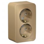 Розетка 2-м ОП Blanca 16А IP20 250В с заземл. защ. шторки с изолир. пластиной титан SE BLNRA011214 Розетка 2-м ОП Blanca 16А IP20 250В с заземл. защ. шторки с изолир. пластиной титан SE BLNRA011214