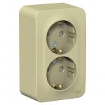 Розетка 2-м ОП Blanca 16А IP20 250В с заземл. защ. шторки с изолир. пластиной беж. SE BLNRA011217 Розетка 2-м ОП Blanca 16А IP20 250В с заземл. защ. шторки с изолир. пластиной беж. SE BLNRA011217