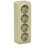 Розетка 4-м ОП Blanca 16А IP20 250В с заземл. защ. шторки с изолир. пластиной беж. SE BLNRA011417 Розетка 4-м ОП Blanca 16А IP20 250В с заземл. защ. шторки с изолир. пластиной беж. SE BLNRA011417