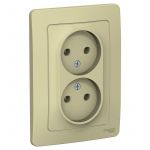 Розетка 2-м СП Blanca 16А IP20 250В без заземл. без защ. шторок беж. SE BLNRS000027 Розетка 2-м СП Blanca 16А IP20 250В без заземл. без защ. шторок беж. SE BLNRS000027