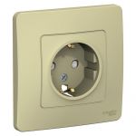 Розетка 1-м СП Blanca 16А IP20 250В с заземл. защ. шторки беж. SE BLNRS001117 Розетка 1-м СП Blanca 16А IP20 250В с заземл. защ. шторки беж. SE BLNRS001117