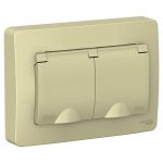 Розетка 2-м СП Blanca 16А IP44 250В с заземл. защ. шторки с крышкой беж. SE BLNRS441127 Розетка 2-м СП Blanca 16А IP44 250В с заземл. защ. шторки с крышкой беж. SE BLNRS441127