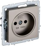 Розетка BRITE РС10-1-0-БрШ 10А без заземл. без защ. шторок шампань IEK BR-R10-10-K37 Розетка BRITE РС10-1-0-БрШ 10А без заземл. без защ. шторок шампань IEK BR-R10-10-K37