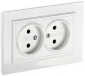Розетка 2-м СП BRITE РС12-2-БрБ 10А в сборе без заземл. без защ. шторок бел. IEK BR-R20-10-K01-F Розетка 2-м СП BRITE РС12-2-БрБ 10А в сборе без заземл. без защ. шторок бел. IEK BR-R20-10-K01-F
