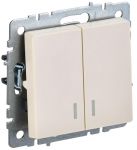 Выключатель 2-кл. СП BRITE ВС10-2-1-БрКр 10А с инд. беж. IEK BR-V20-1-10-K10 Выключатель 2-кл. СП BRITE ВС10-2-1-БрКр 10А с инд. беж. IEK BR-V20-1-10-K10