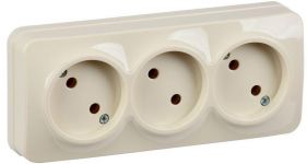 Розетка 3-м ОП GLORY РС23-2-ХК 10А без заземл. крем. IEK ERH30-K33-10 Розетка 3-м ОП GLORY РС23-2-ХК 10А без заземл. крем. IEK ERH30-K33-10