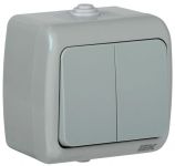 Выключатель 2-кл. 1п ОП Aquatic 10А IP54 ВС-20-2-0-А сер. IEK EVA20-K03-10-54 Выключатель 2-кл. 1п ОП Aquatic 10А IP54 ВС-20-2-0-А сер. IEK EVA20-K03-10-54