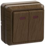 Выключатель 2-кл. ОП Октава 10А IP20 ВС20-2-1-ОД с индикацией дуб IEK EVO21-K04-10-DC Выключатель 2-кл. ОП Октава 10А IP20 ВС20-2-1-ОД с индикацией дуб IEK EVO21-K04-10-DC