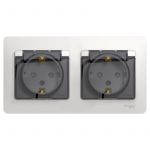 Розетка 2-м СП 2мод. Glossa 16А IP44 с заземл. защ. шторки в сборе бел. SE GSL000147 Розетка 2-м СП 2мод. Glossa 16А IP44 с заземл. защ. шторки в сборе бел. SE GSL000147