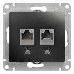 Розетка компьютерная 2-м Glossa RJ45 кат.5E механизм антрацит SE GSL000785KK Розетка компьютерная 2-м Glossa RJ45 кат.5E механизм антрацит SE GSL000785KK