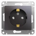 Розетка 1-м СП Glossa 16А IP20 250В с заземл. защ. шторки механизм графит SE GSL001345 Розетка 1-м СП Glossa 16А IP20 250В с заземл. защ. шторки механизм графит SE GSL001345