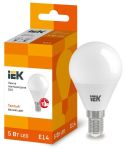 Лампа светодиодная ECO G45 5Вт шар 3000К тепл. бел. E14 450лм 230-240В IEK LLE-G45-5-230-30-E14 Лампа светодиодная ECO G45 5Вт шар 3000К тепл. бел. E14 450лм 230-240В IEK LLE-G45-5-230-30-E14