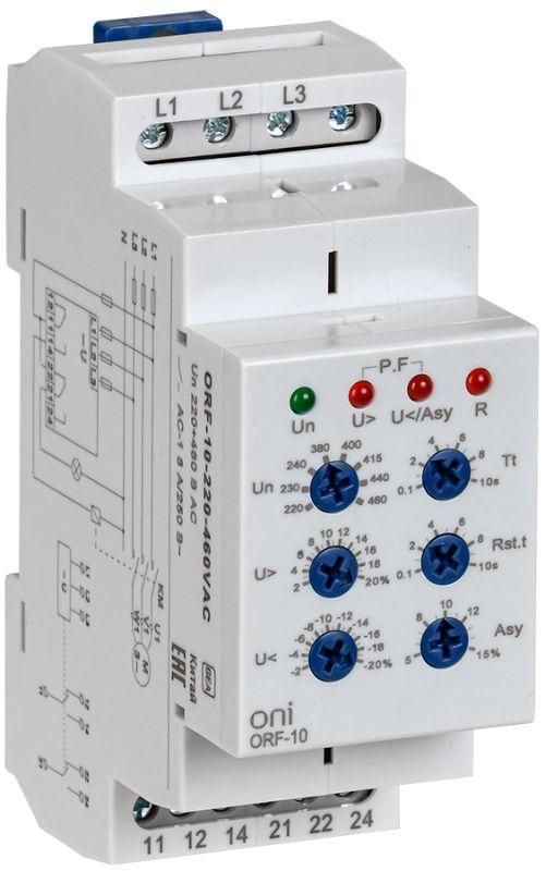 Реле фаз ORF-10 3ф 2 конт. 220-460В AC ONI ORF-10-220-460VAC