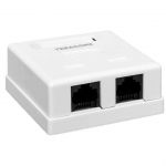 Розетка настенная TERACOM PRO кат.6 неэкранированная 2 порта RJ-45 Dual IDC бел. EKF TRP-WBOX-2RJ45-6UTP-WH Розетка настенная TERACOM PRO кат.6 неэкранированная 2 порта RJ-45 Dual IDC бел. EKF TRP-WBOX-2RJ45-6UTP-WH